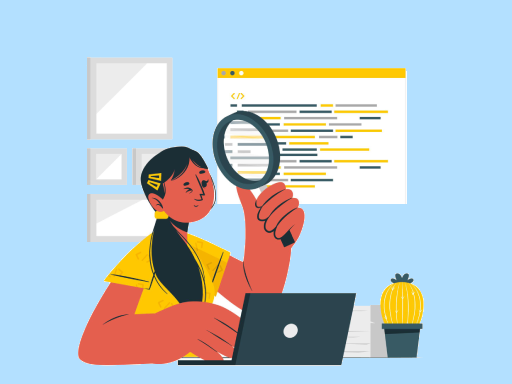Woman doing a code review