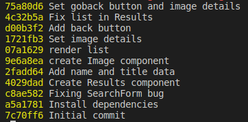List of commit Ids