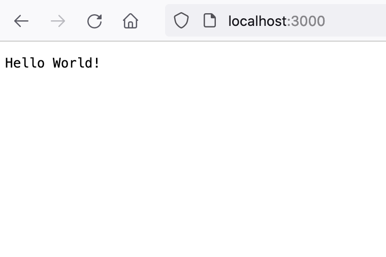 Local server running Node app